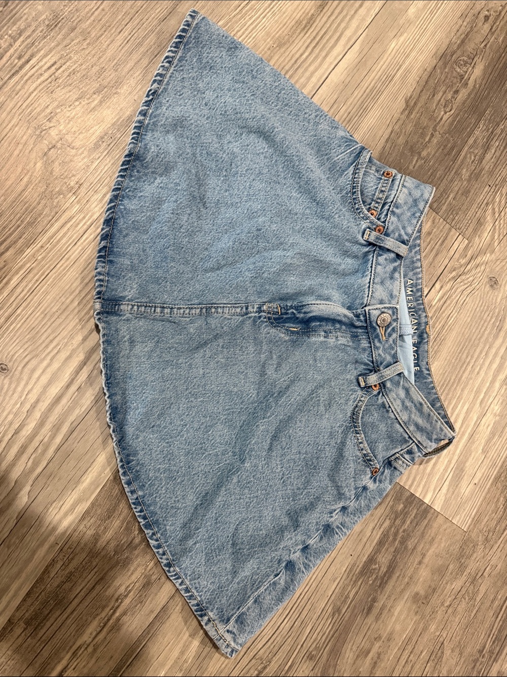 American Eagle Outfitters Light Blue Denim Circle Skort